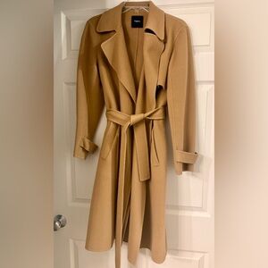 Theory wool & cashmere belted wrap trench coat size S